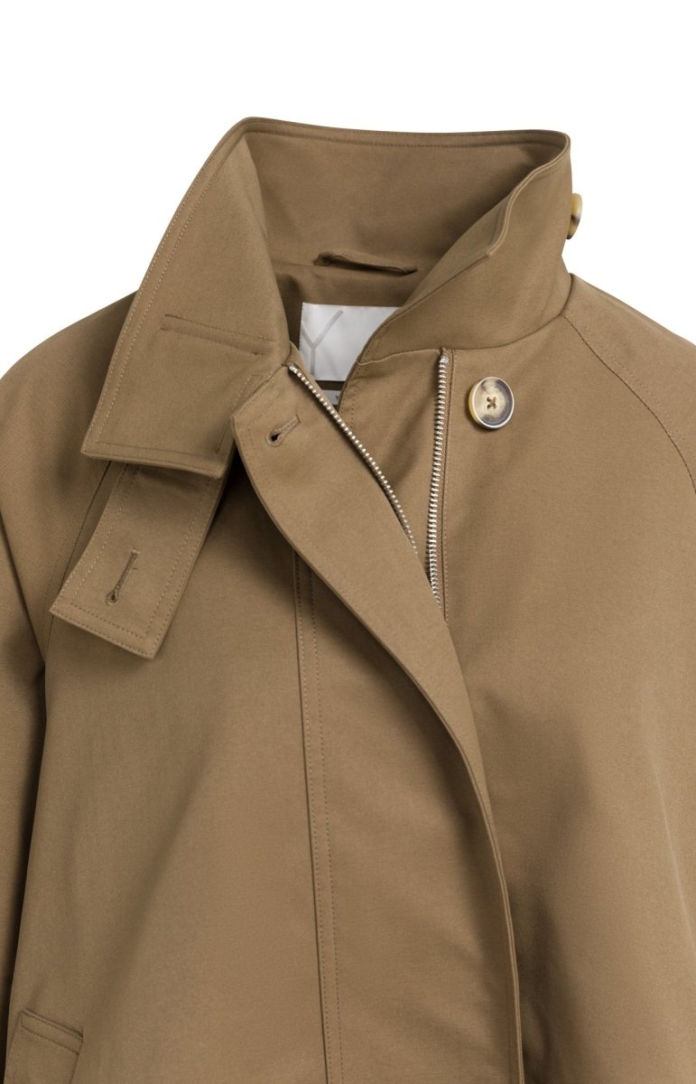 YAYA A-Linien-Trenchjacke mit Stehkragen Braun