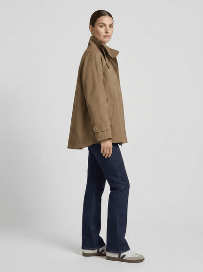 YAYA A-Linien-Trenchjacke mit Stehkragen Braun