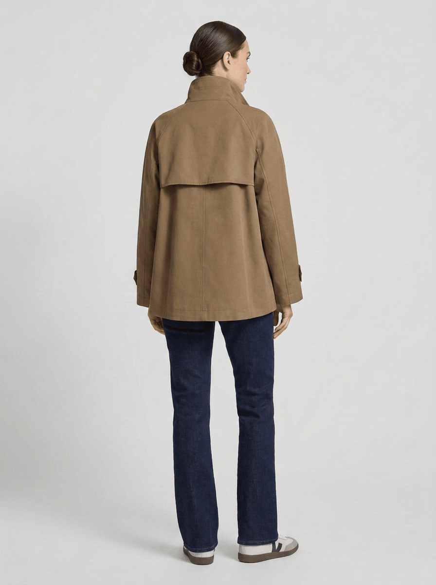 YAYA A-Linien-Trenchjacke mit Stehkragen Braun