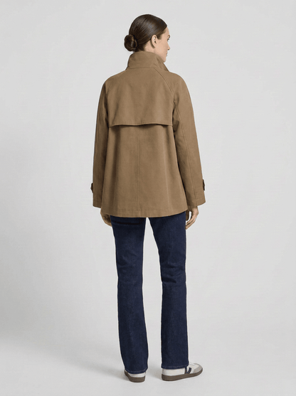 YAYA A-Linien-Trenchjacke mit Stehkragen Braun