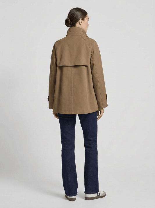 YAYA A-Linien-Trenchjacke mit Stehkragen Braun