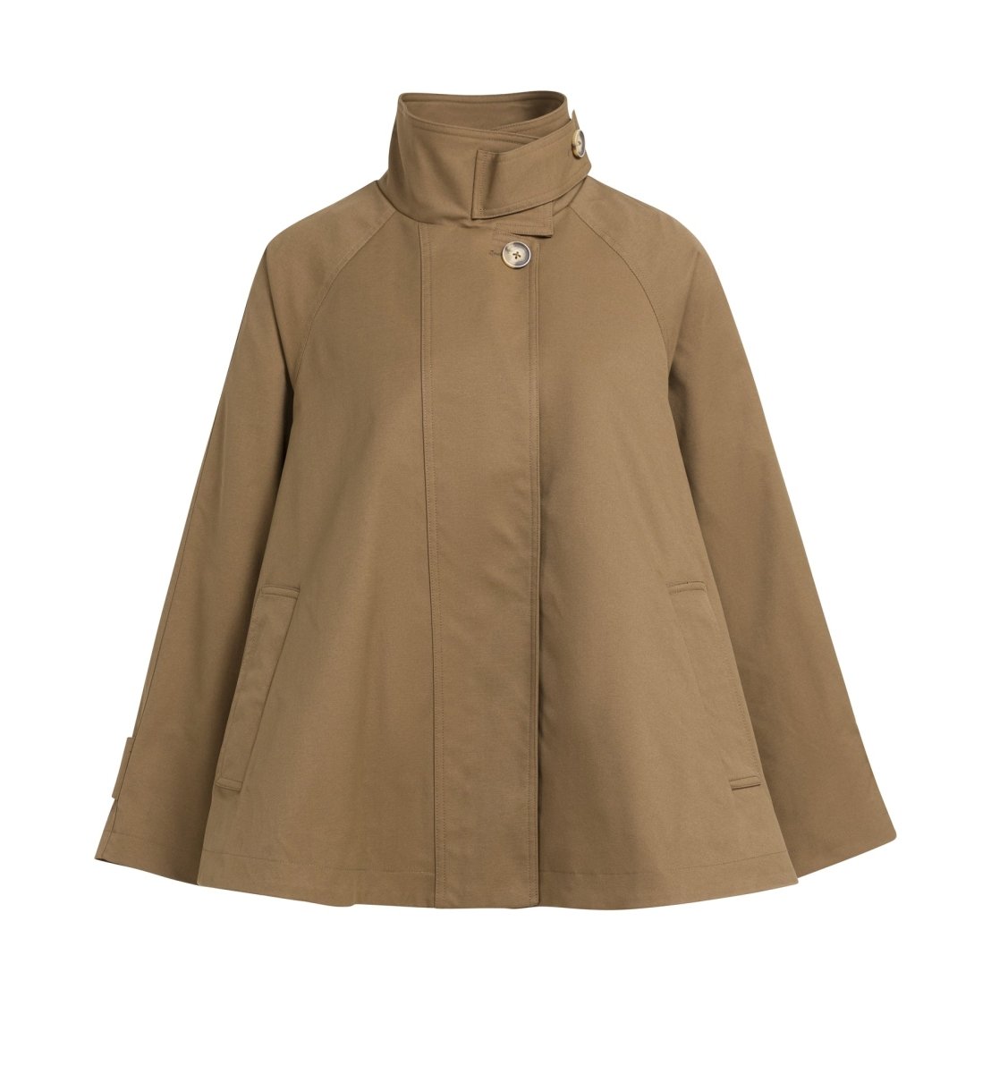 YAYA A-Linien-Trenchjacke mit Stehkragen Braun