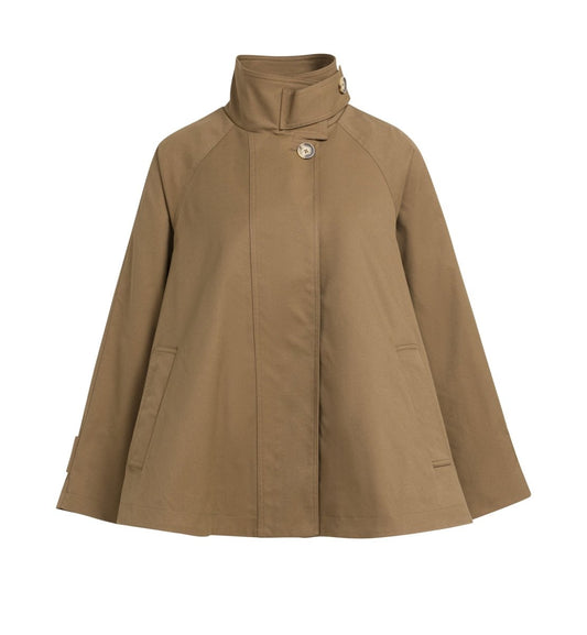 YAYA A-Linien-Trenchjacke mit Stehkragen Braun