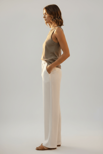 Yaya Ärmelloses Top mit Ziernaht in der Farbe Crockery Brown