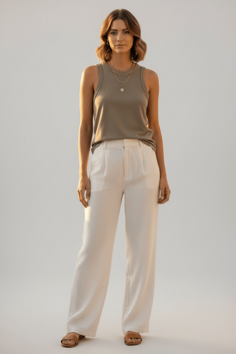 Yaya Ärmelloses Top mit Ziernaht in der Farbe Crockery Brown