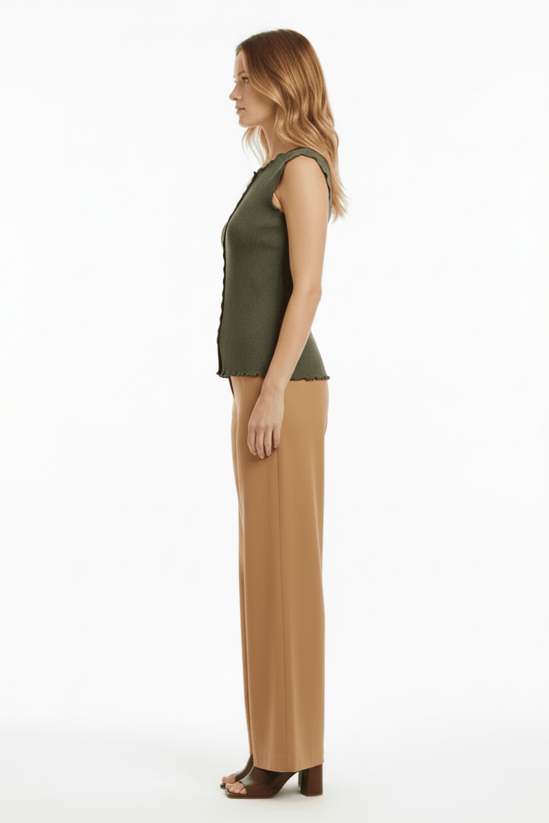 YAYA ärmrlloses Top ARMY GREEN MELANGE