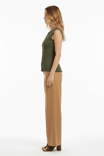 YAYA ärmrlloses Top ARMY GREEN MELANGE