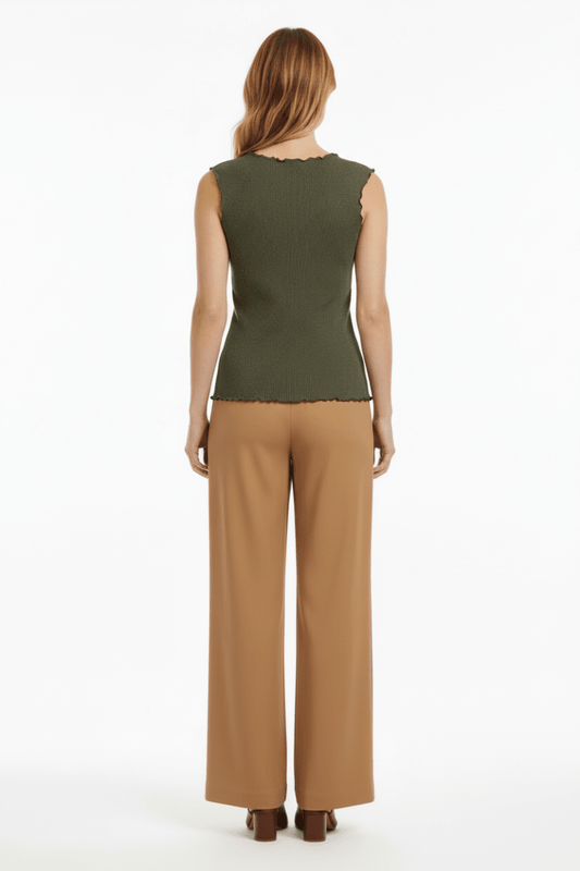 YAYA ärmrlloses Top ARMY GREEN MELANGE