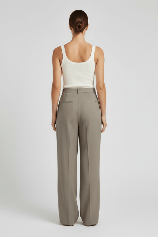 YAYA Anliegendes Trägershirt mit Netzbesatz Beige