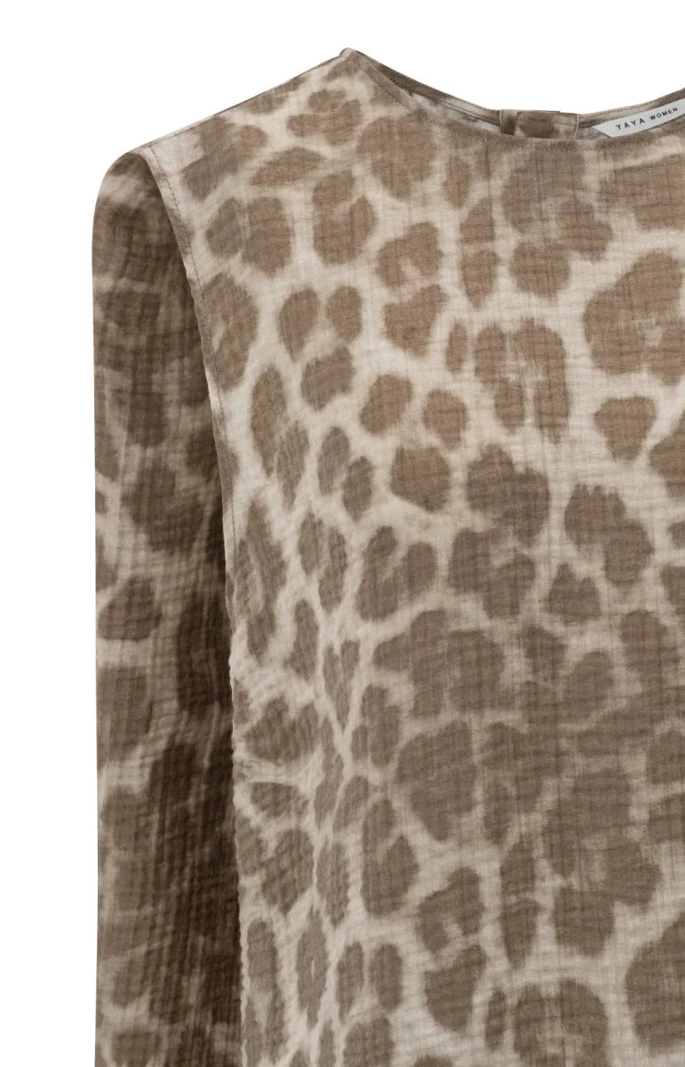 Yaya ärmellose Bluse Milk Brown Dessin