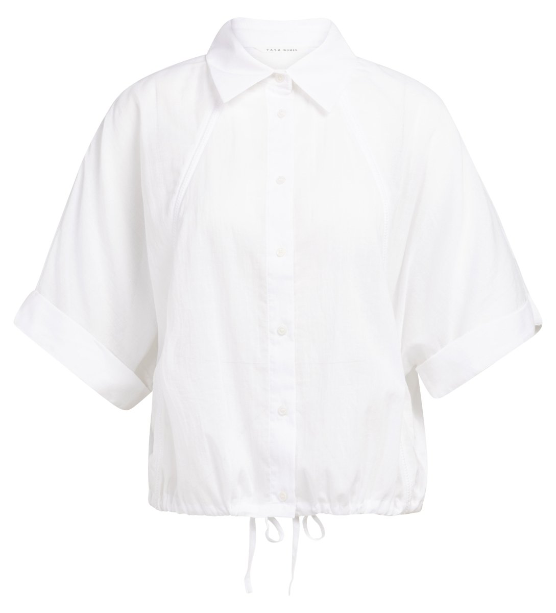 YAYA Bluse mit weiten Ärmeln und geflochtenen Details PURE WHITE