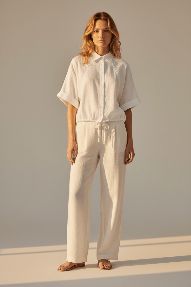 YAYA Bluse mit weiten Ärmeln und geflochtenen Details PURE WHITE