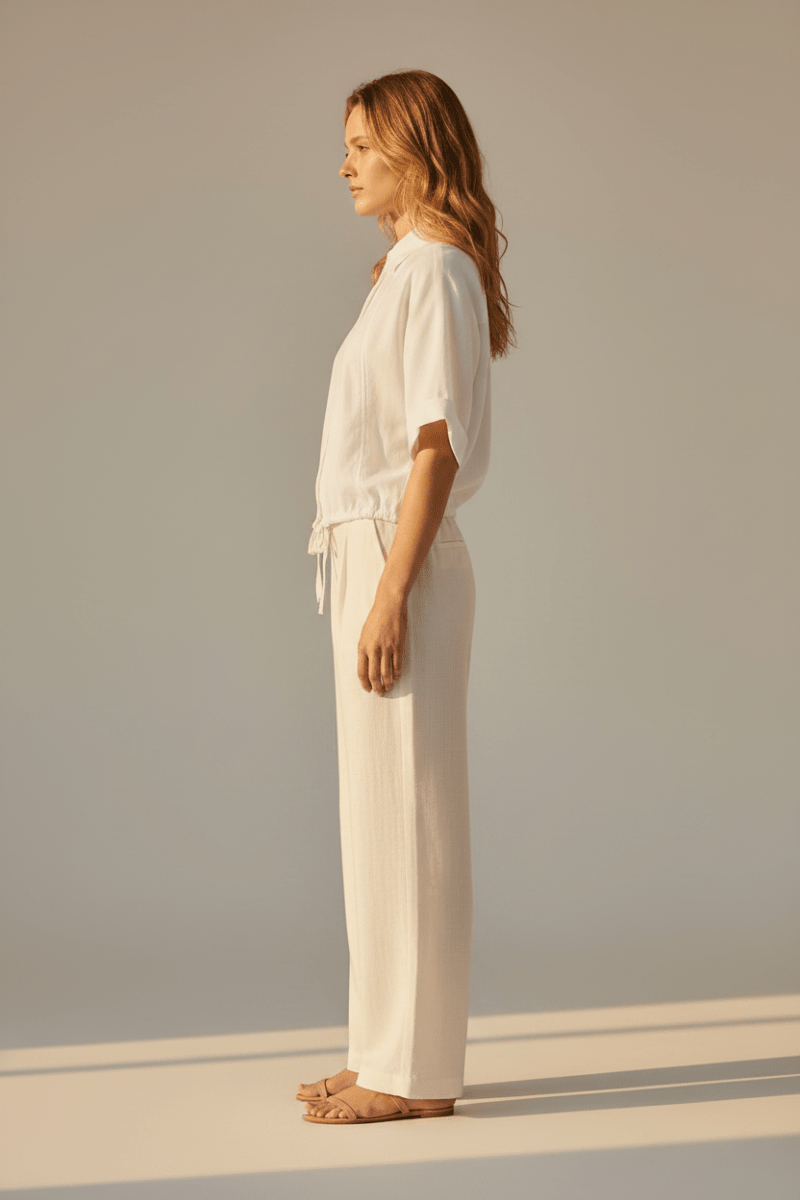 YAYA Bluse mit weiten Ärmeln und geflochtenen Details PURE WHITE