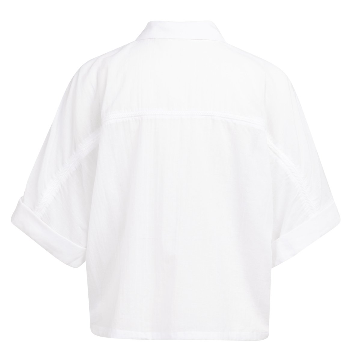 YAYA Bluse mit weiten Ärmeln und geflochtenen Details PURE WHITE