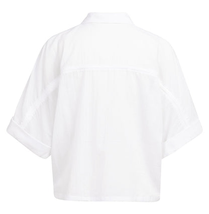 YAYA Bluse mit weiten Ärmeln und geflochtenen Details PURE WHITE