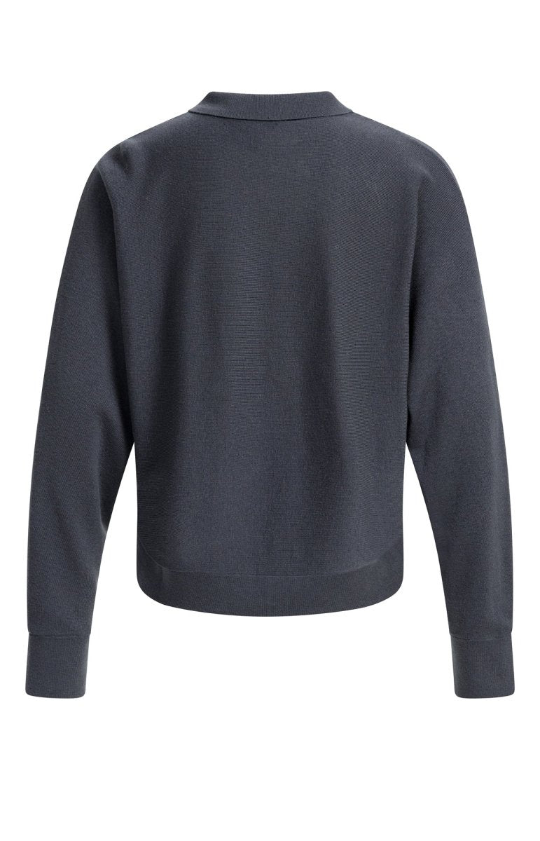 YAYA Cardigan mit Kragen und Knopfverschluss Hole Schwarz