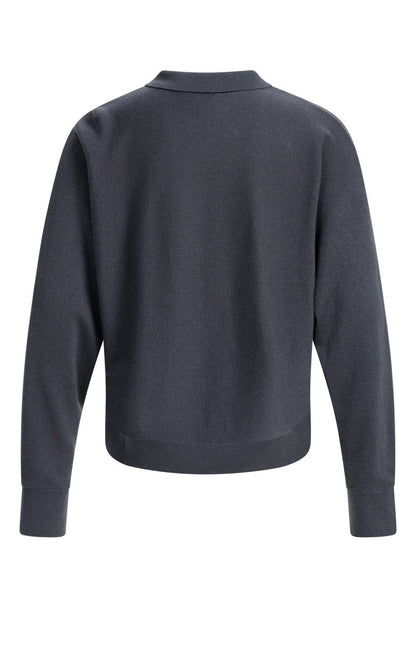YAYA Cardigan mit Kragen und Knopfverschluss Hole Schwarz