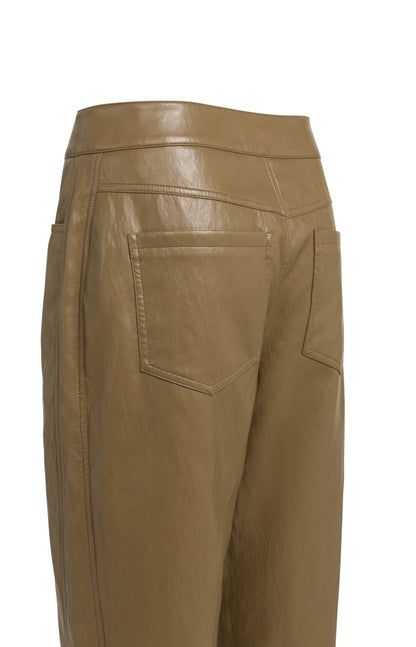YAYA Carrot Fit-Hose aus Lederimitat Braun