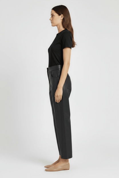 YAYA Carrot-Fit-Hose aus Lederimitat mit Nahtdetail Hole Schwarz