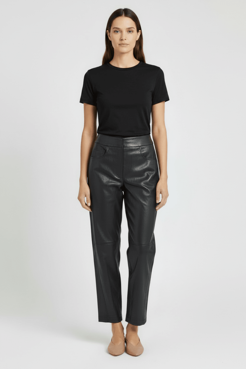 YAYA Carrot-Fit-Hose aus Lederimitat mit Nahtdetail Hole Schwarz