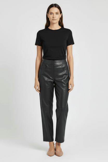 YAYA Carrot-Fit-Hose aus Lederimitat mit Nahtdetail Hole Schwarz