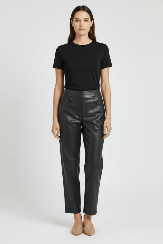 YAYA Carrot-Fit-Hose aus Lederimitat mit Nahtdetail Hole Schwarz