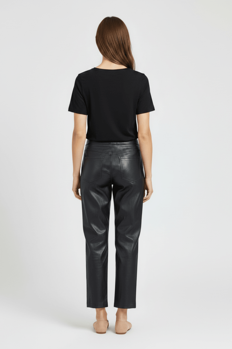 YAYA Carrot-Fit-Hose aus Lederimitat mit Nahtdetail Hole Schwarz