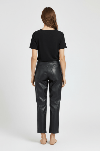 YAYA Carrot-Fit-Hose aus Lederimitat mit Nahtdetail Hole Schwarz