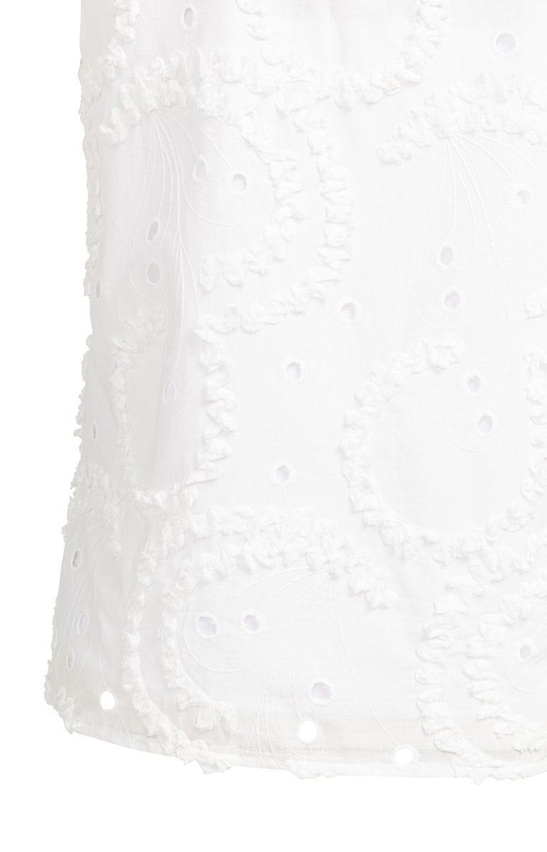YAYA Embroidered sleeveless top SNOWFADE WHITE