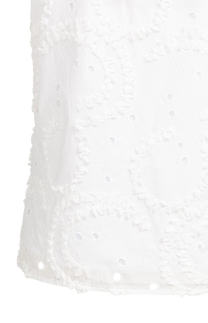 YAYA Embroidered sleeveless top SNOWFADE WHITE
