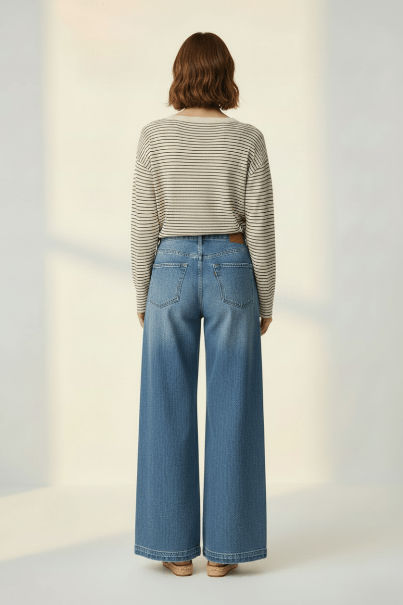 YAYA Fine knitted stripe sweater ls CREME BEIGE DESSIN