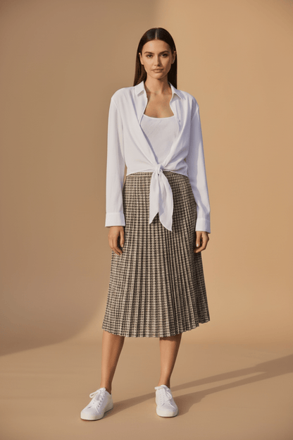 YAYA Gekötete Bluse mit passendem ärmellosen Top Pure White