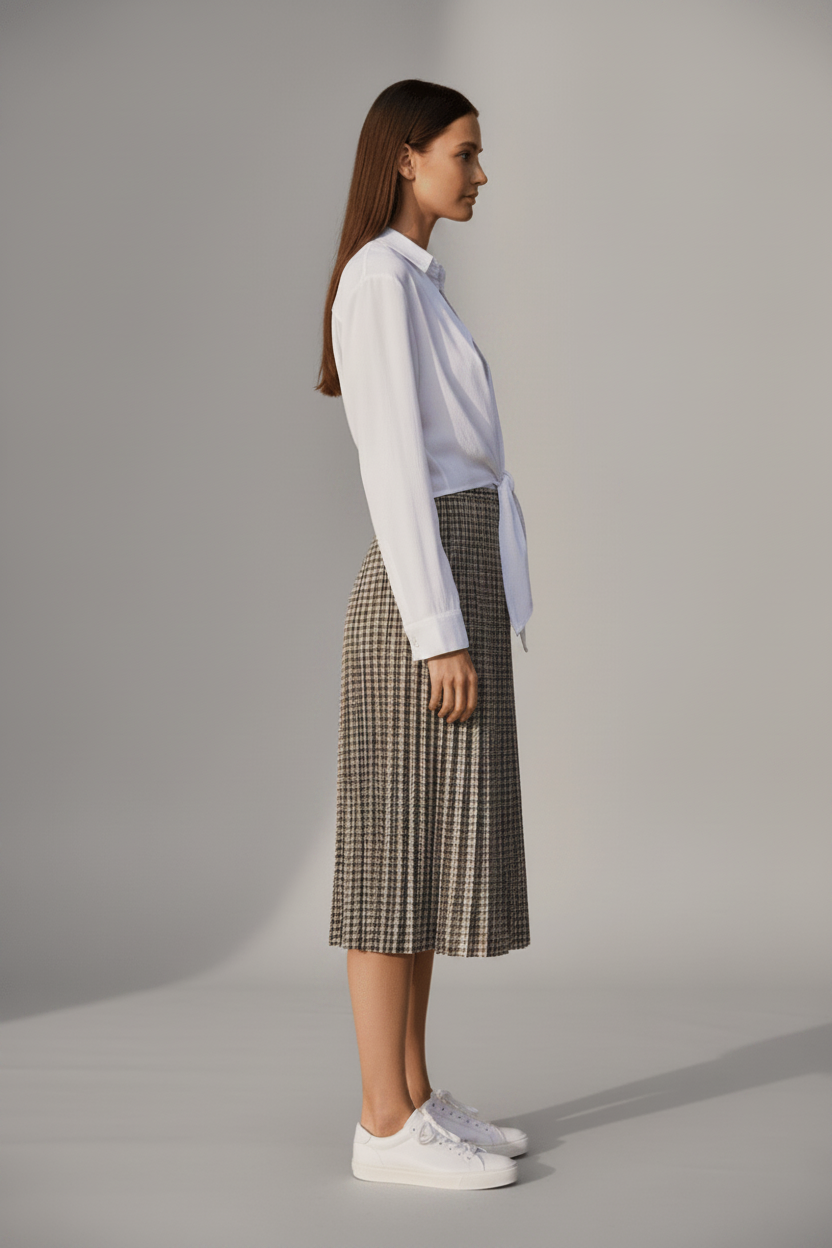 YAYA Gekötete Bluse mit passendem ärmellosen Top Pure White