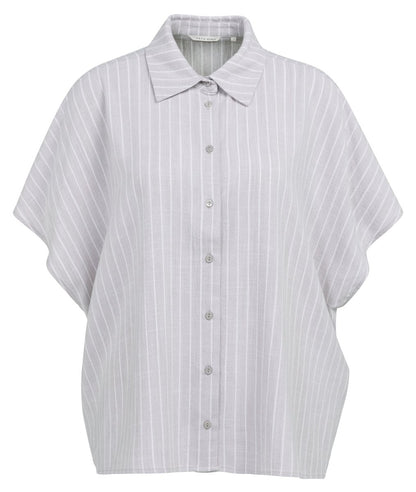YAYA Gestreifte Bluse mit kurzen Ärmeln ALABASTER GRAY DESSIN
