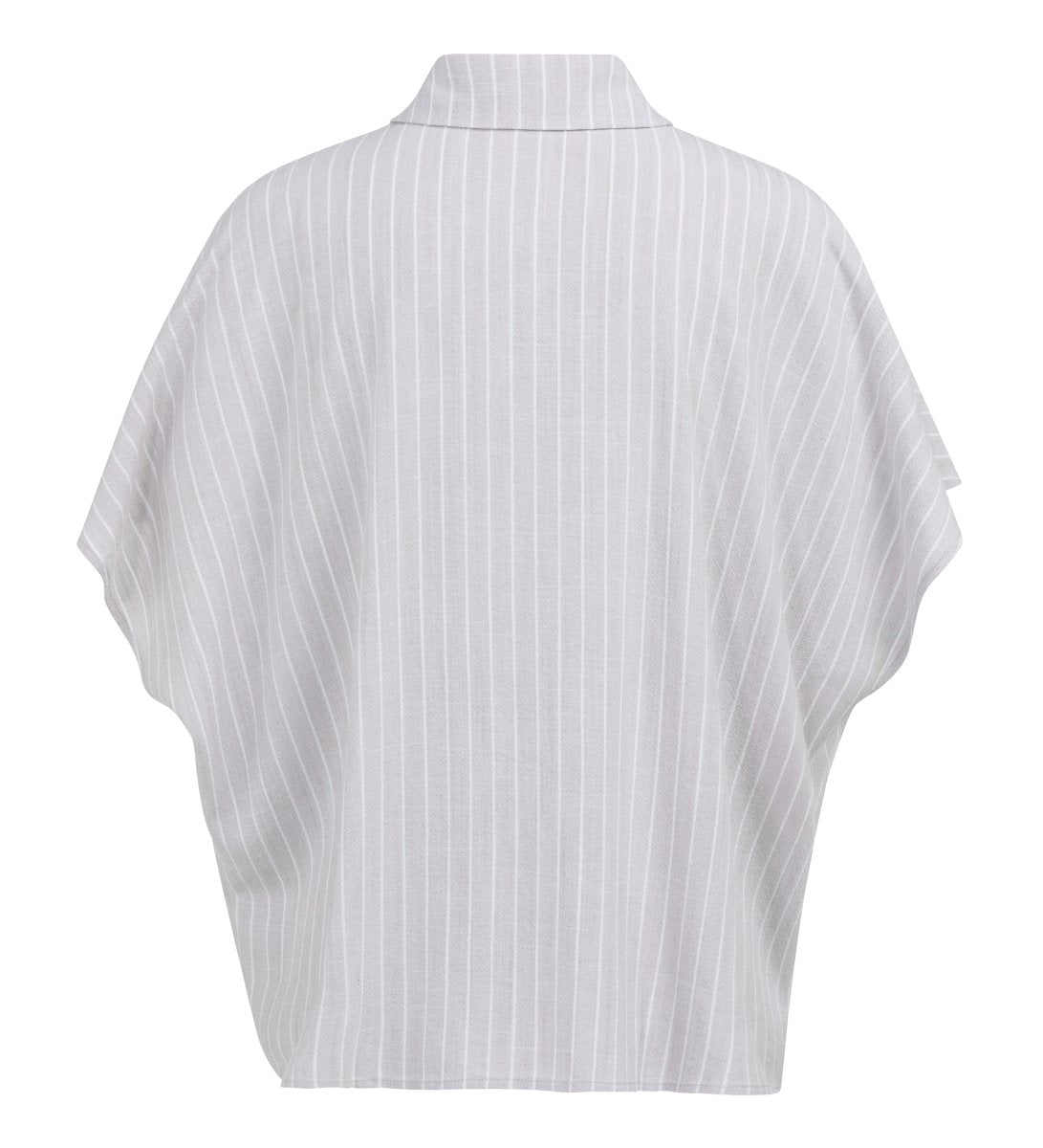 YAYA Gestreifte Bluse mit kurzen Ärmeln ALABASTER GRAY DESSIN