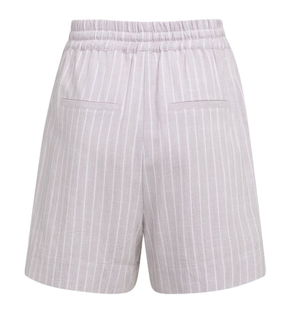 YAYA Gestreifte Shorts mit elastischem Bund ALABASTER GRAY DESSIN