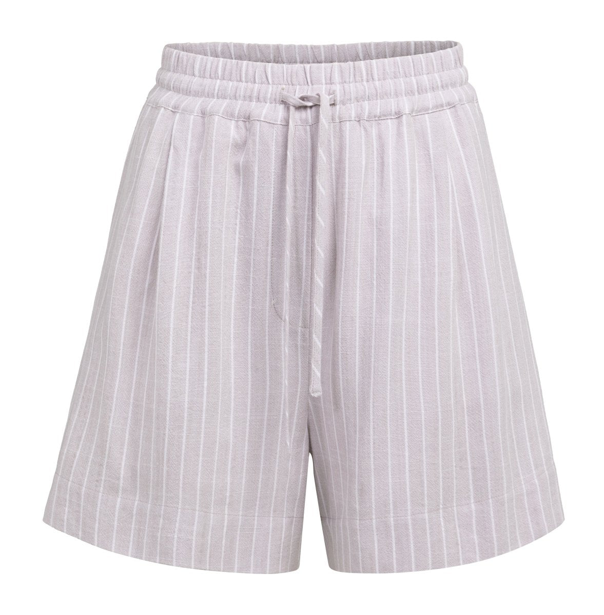 YAYA Gestreifte Shorts mit elastischem Bund ALABASTER GRAY DESSIN