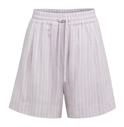 YAYA Gestreifte Shorts mit elastischem Bund ALABASTER GRAY DESSIN