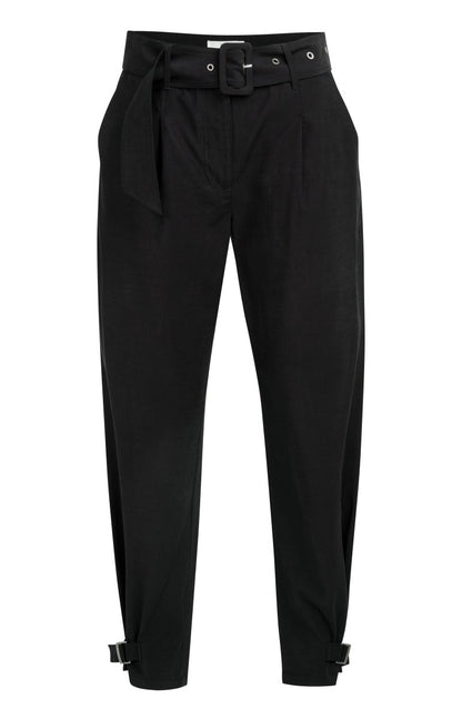 YAYA High waist loose fit trousers BLACK