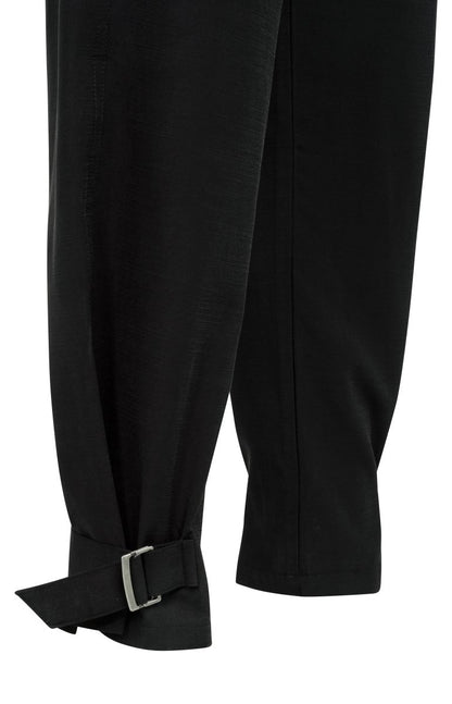 YAYA High waist loose fit trousers BLACK