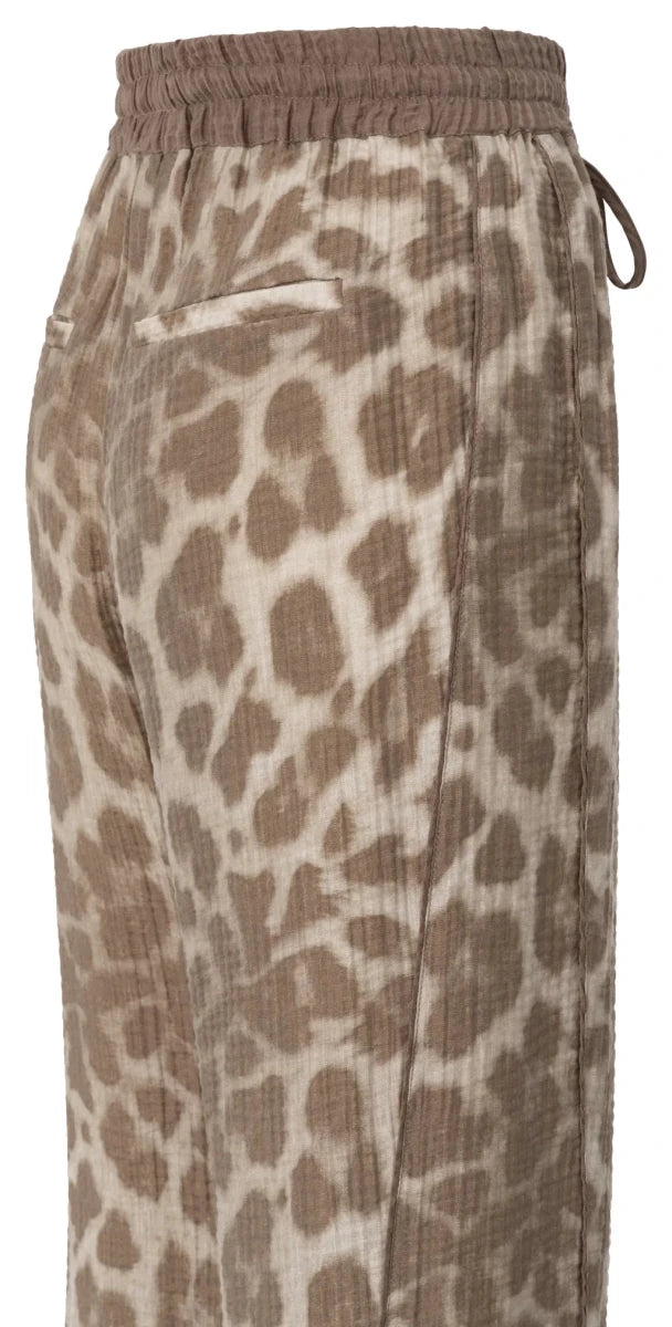 Yaya Hose mit weitem Bein Milk Brown Dessin