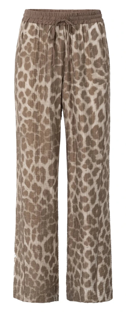 Yaya Hose mit weitem Bein Milk Brown Dessin