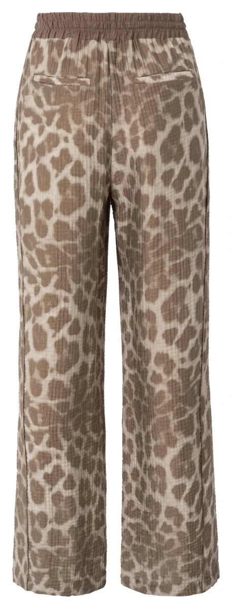 Yaya Hose mit weitem Bein Milk Brown Dessin