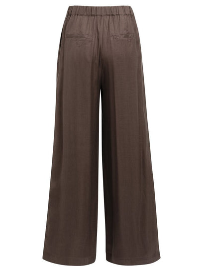 YAYA Hose mit weitem Bein und teilweisem Elastikbund AUBERGINE PURPLE