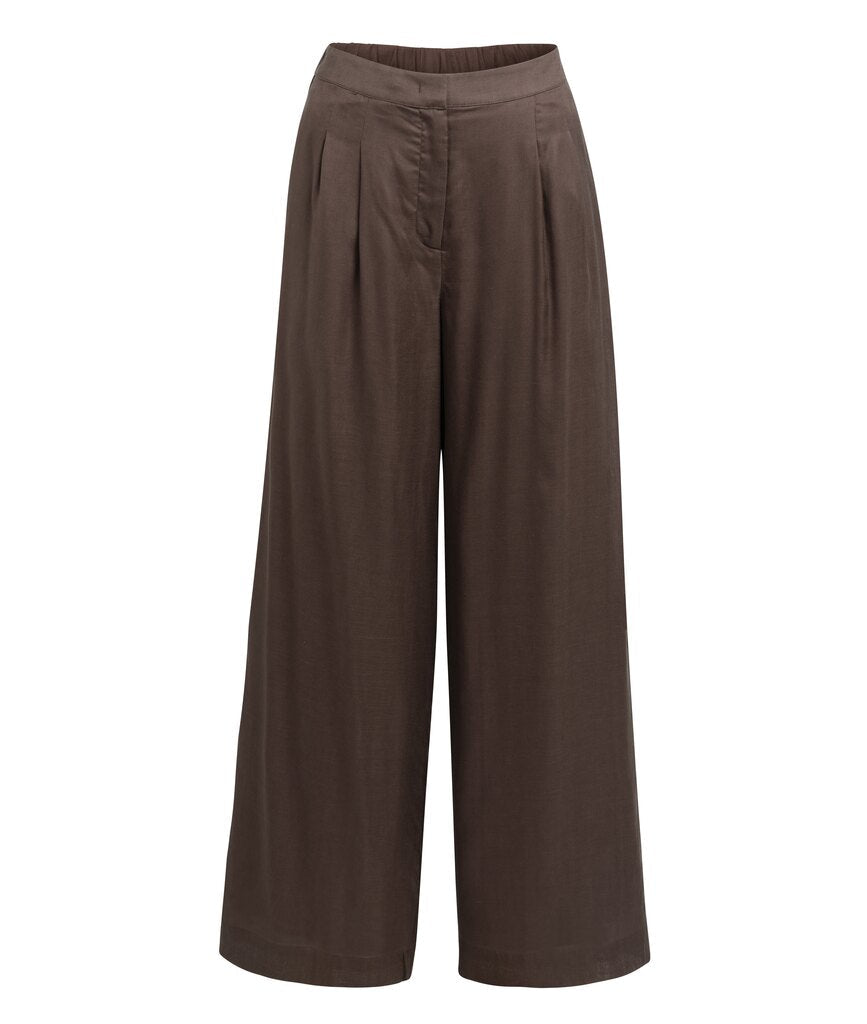 YAYA Hose mit weitem Bein und teilweisem Elastikbund AUBERGINE PURPLE