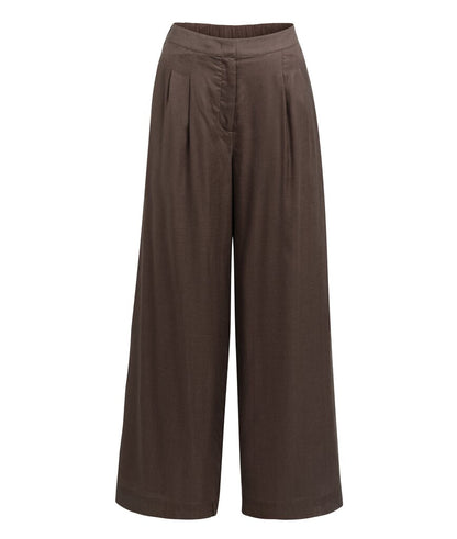 YAYA Hose mit weitem Bein und teilweisem Elastikbund AUBERGINE PURPLE