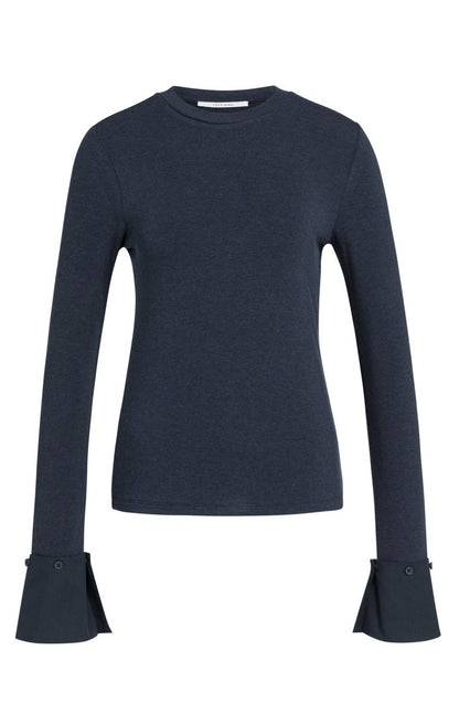 YAYA Jersey-Oberteil mit abnehmbaren Manschetten Odyssey Grau Melange