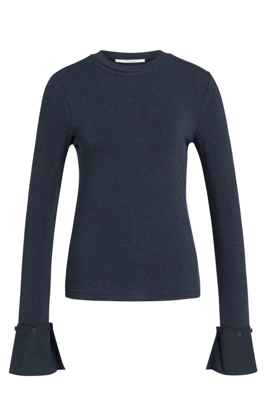 YAYA Jersey-Oberteil mit abnehmbaren Manschetten Odyssey Grau Melange