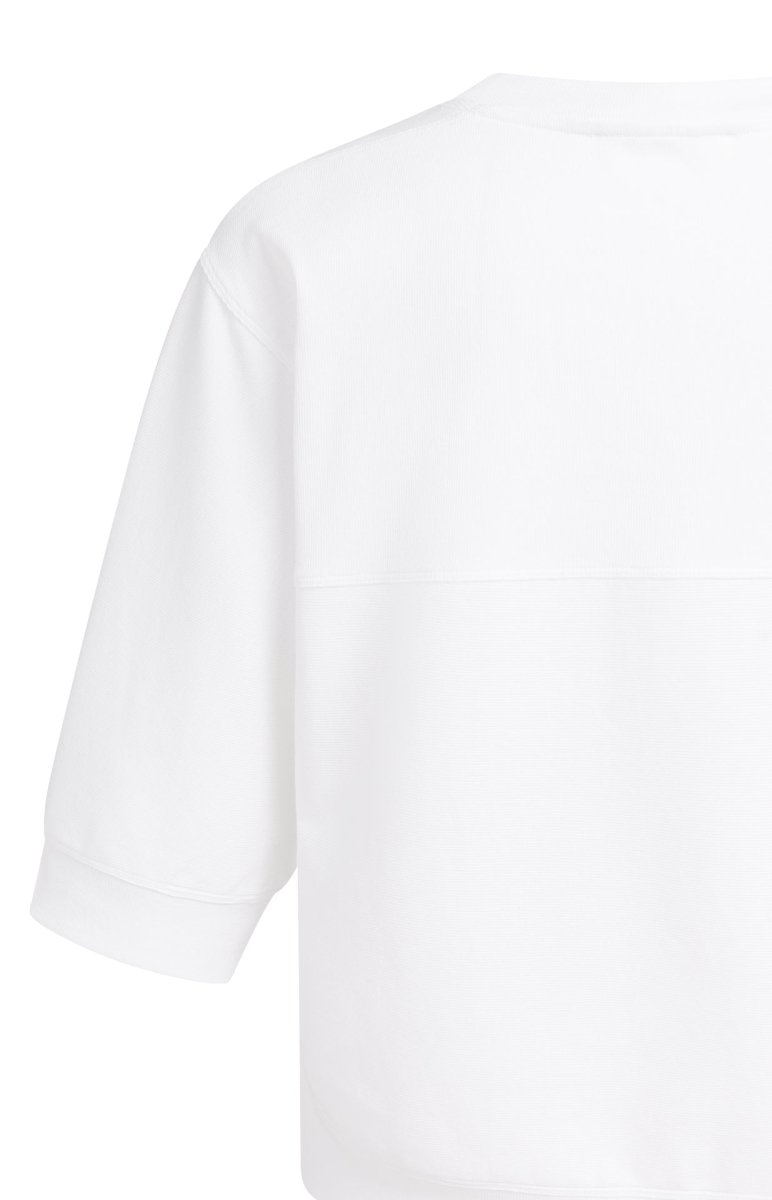 YAYA Kurzärmeliges Rippshirt Weiß