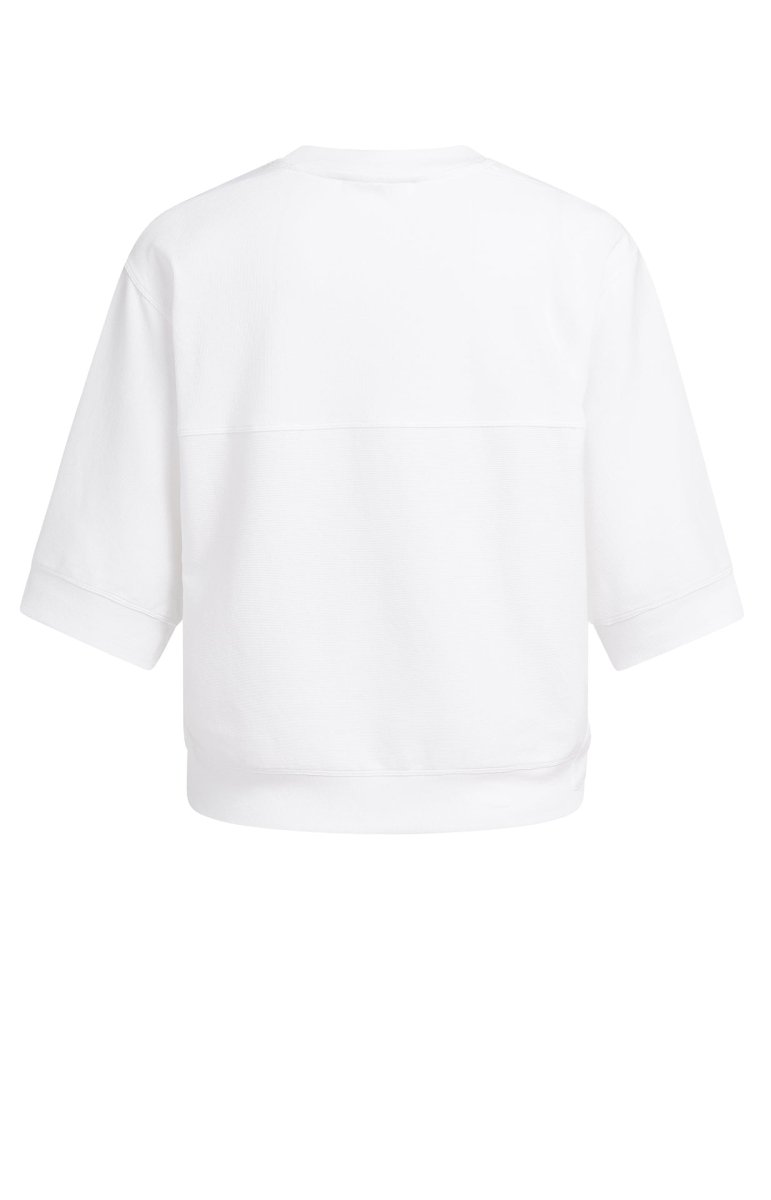 YAYA Kurzärmeliges Rippshirt Weiß